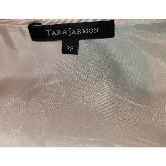 VTG Tara Jarmon Green Pink Retro Shift Mini Dress 38 US M 8 10 100% Silk - Picture 3 of 7